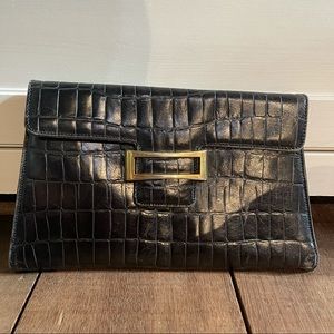 Black Leather Crossbody Bag by Francesco Biasia